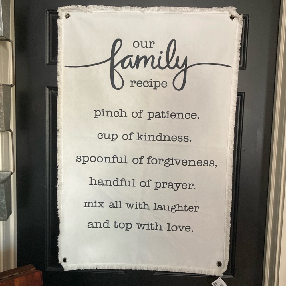 Our Family Recipe Wall Canvas Banner Tapestry New
